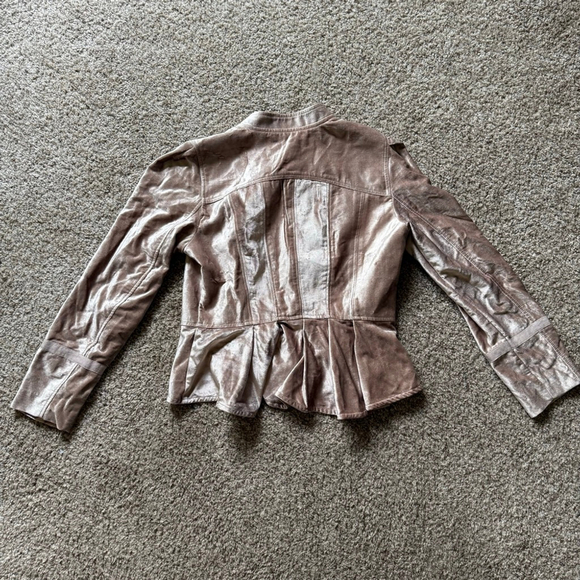 Free People Velvet Ballet Racer Jacket NWT Size Medium Champagne - Picture 4 of 5